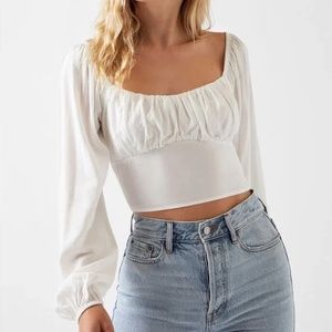 NWT Kendall and Kylie White Puffy Long Sleeve